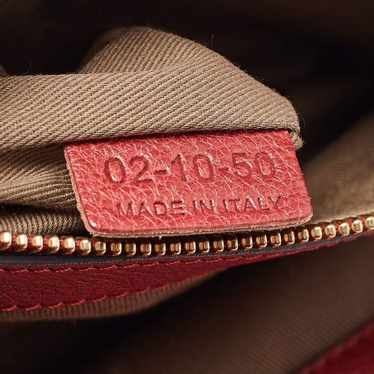 Pre Owned Chloe Red Python and Leather Elsie Top Handle Bag