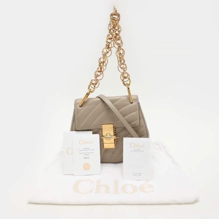 Pre Owned Chloe Beige Leather Drew Bijou Crossbody Bag