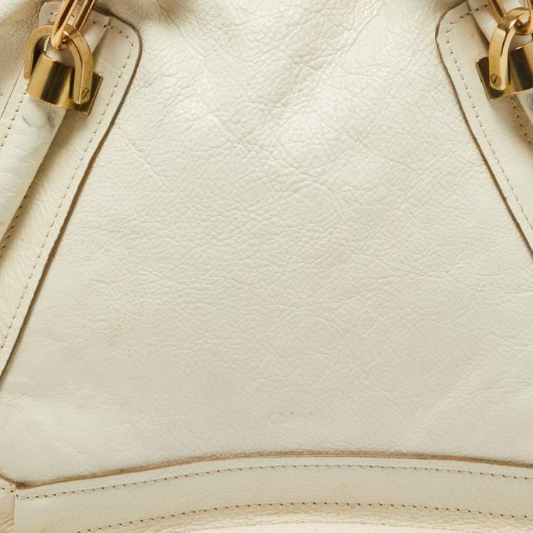 Pre Owned Chloe off White Leather Medium Paraty Shoulder Bag