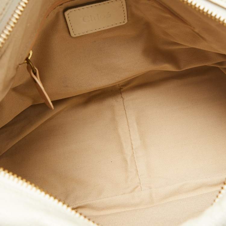 Pre Owned Chloe off White Leather Medium Paraty Shoulder Bag