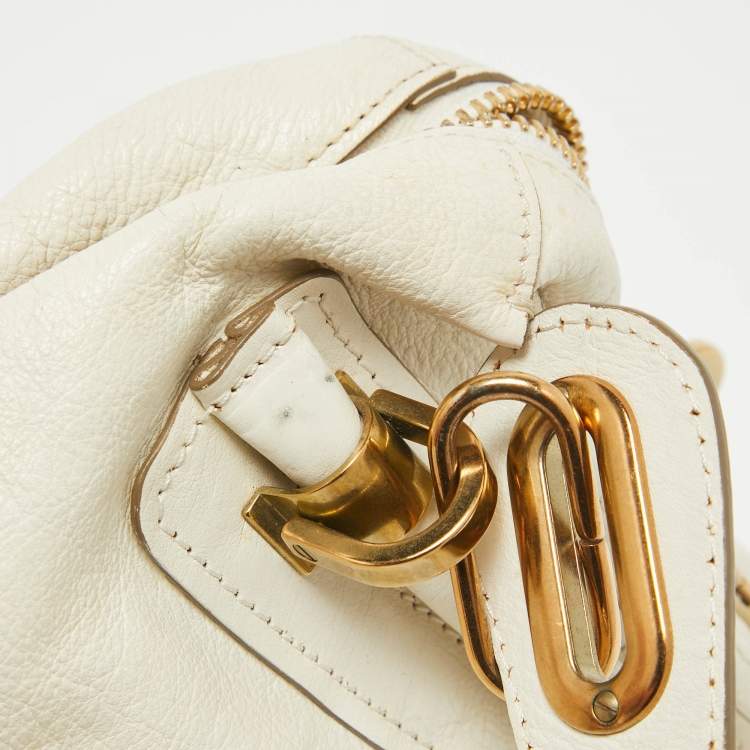 Pre Owned Chloe off White Leather Medium Paraty Shoulder Bag