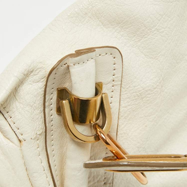 Pre Owned Chloe off White Leather Medium Paraty Shoulder Bag