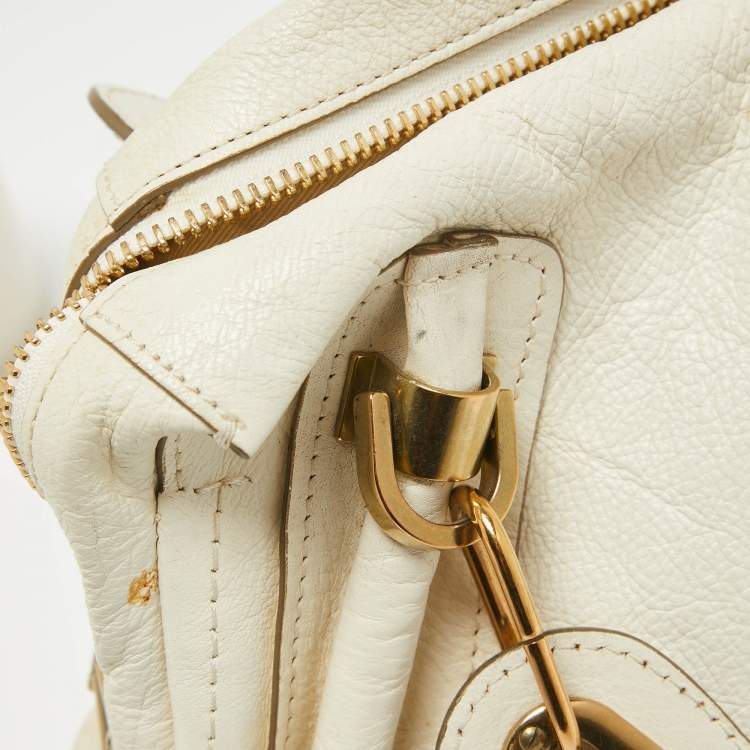 Pre Owned Chloe off White Leather Medium Paraty Shoulder Bag
