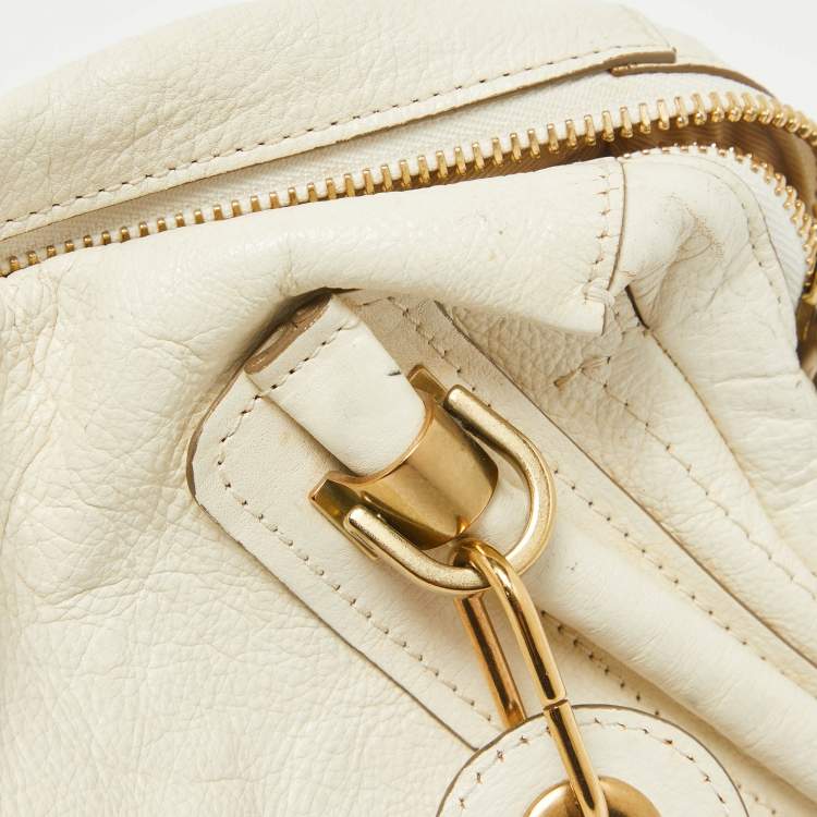 Pre Owned Chloe off White Leather Medium Paraty Shoulder Bag