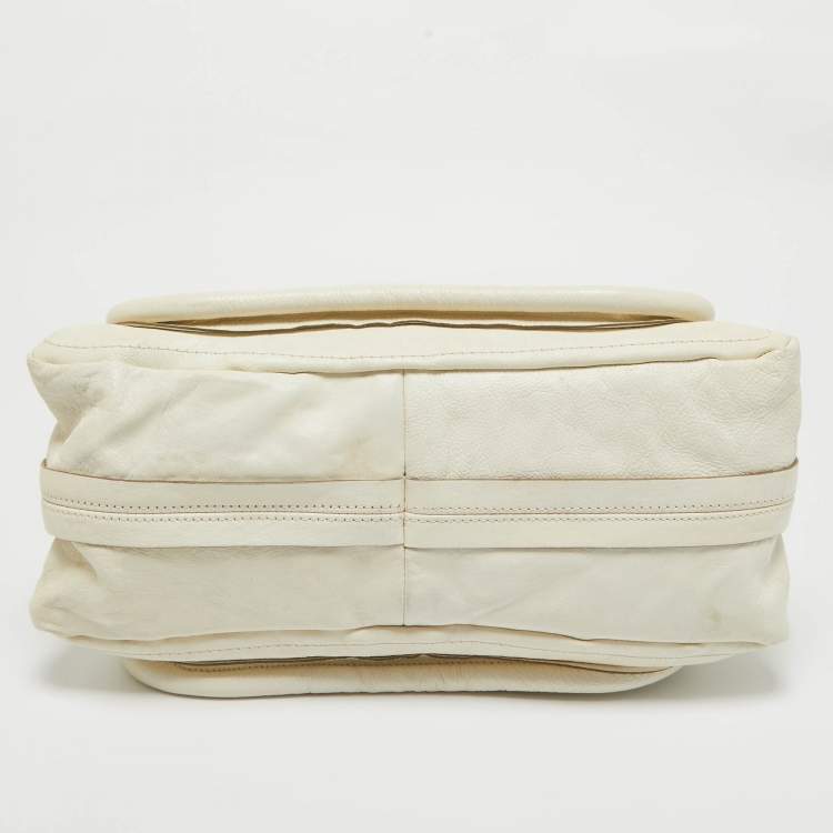 Pre Owned Chloe off White Leather Medium Paraty Shoulder Bag