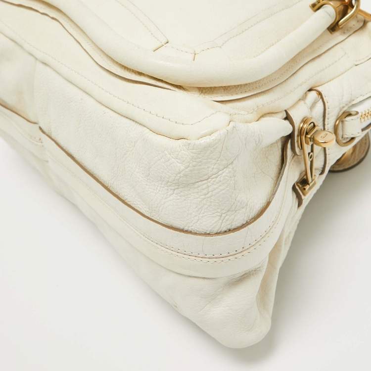 Pre Owned Chloe off White Leather Medium Paraty Shoulder Bag