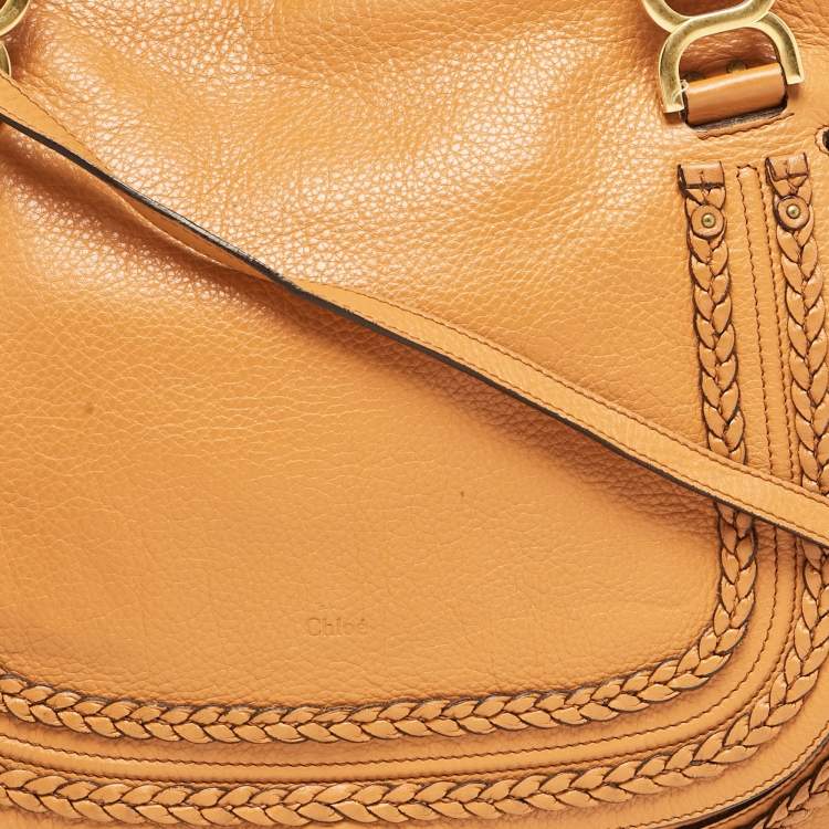Pre Owned Chloe Orange Leather Large Marcie Hobo