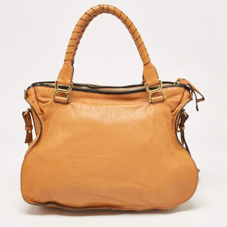 Pre Owned Chloe Orange Leather Large Marcie Hobo