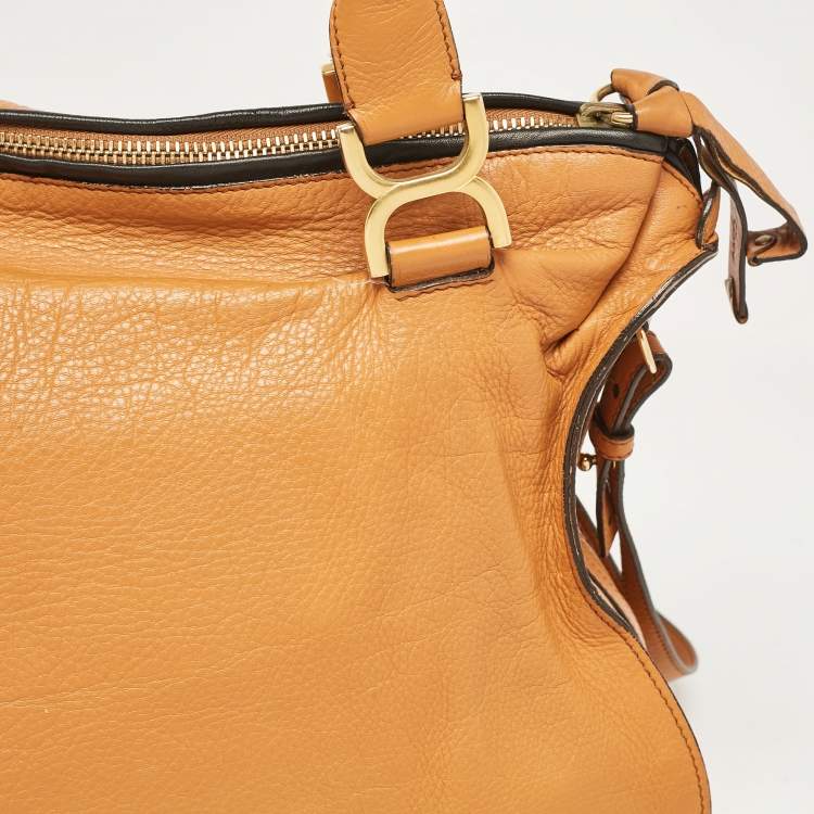 Pre Owned Chloe Orange Leather Large Marcie Hobo