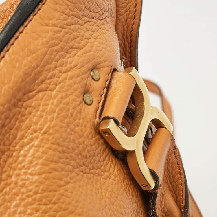 Pre Owned Chloe Orange Leather Large Marcie Hobo