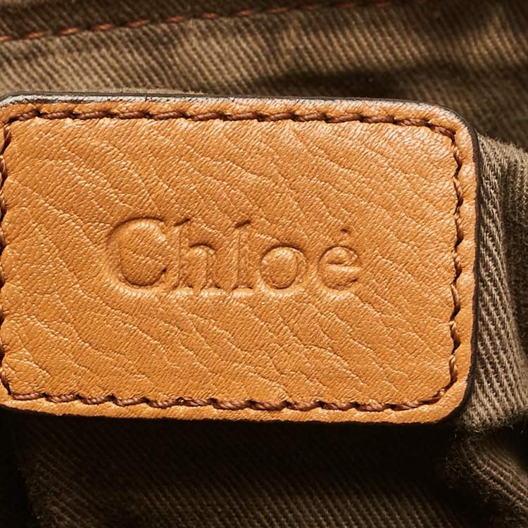 Pre Owned Chloe Orange Leather Large Marcie Hobo