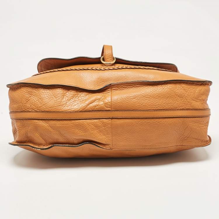 Pre Owned Chloe Orange Leather Large Marcie Hobo