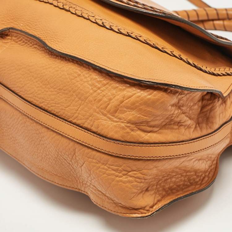 Pre Owned Chloe Orange Leather Large Marcie Hobo