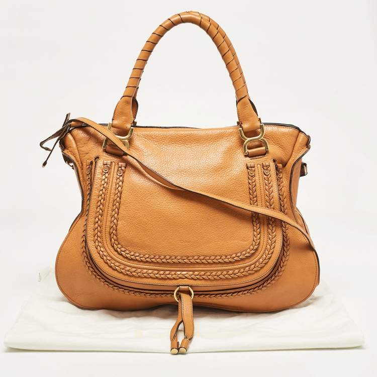 Pre Owned Chloe Orange Leather Large Marcie Hobo