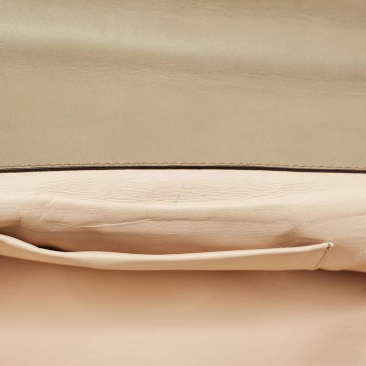 Pre Owned Chloe Light Green/Cream Large Elsie Shoulder Bag