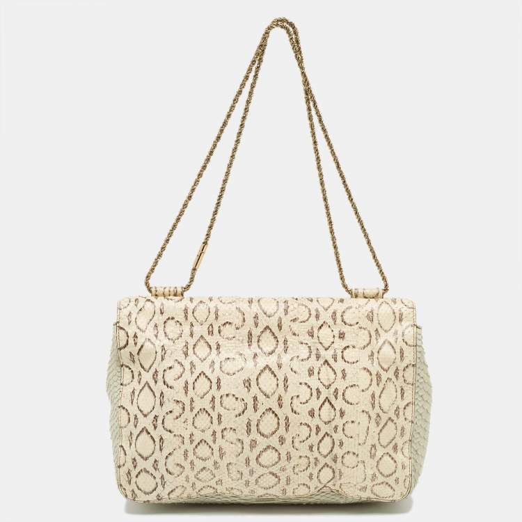 Pre Owned Chloe Light Green/Cream Large Elsie Shoulder Bag