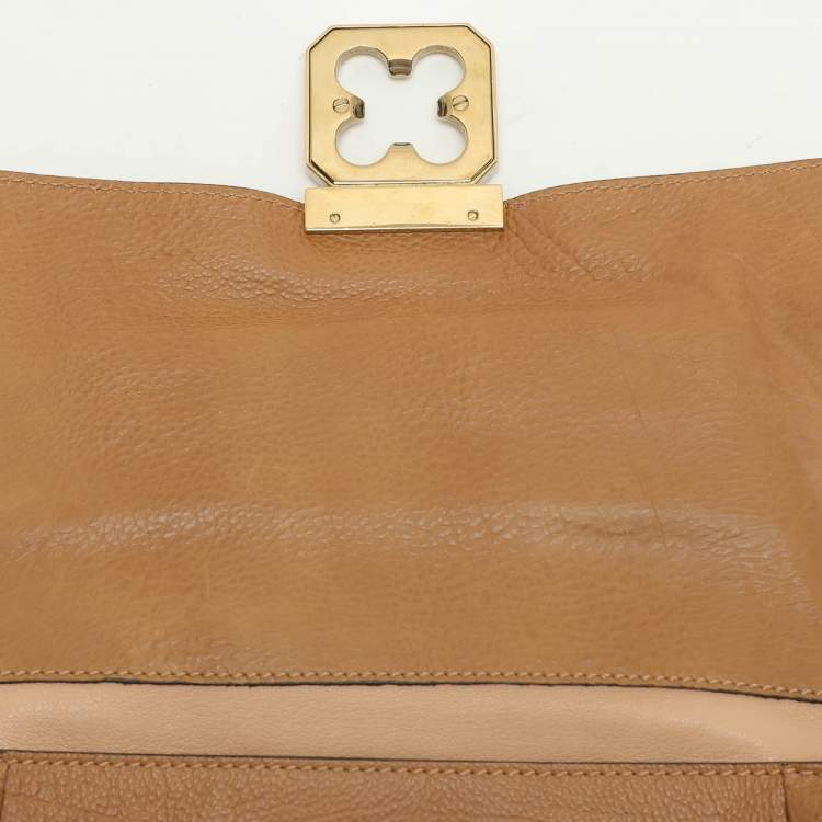 Pre Owned  Chloe Brown Leather Medium Elsie Chain Shoulder Bag
