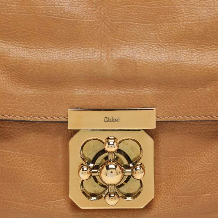 Pre Owned  Chloe Brown Leather Medium Elsie Chain Shoulder Bag