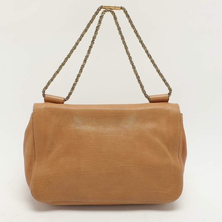 Pre Owned  Chloe Brown Leather Medium Elsie Chain Shoulder Bag