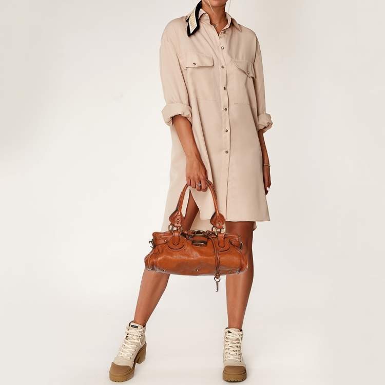 Pre Owned Chloe Brown Leather Medium Paddington Satchel