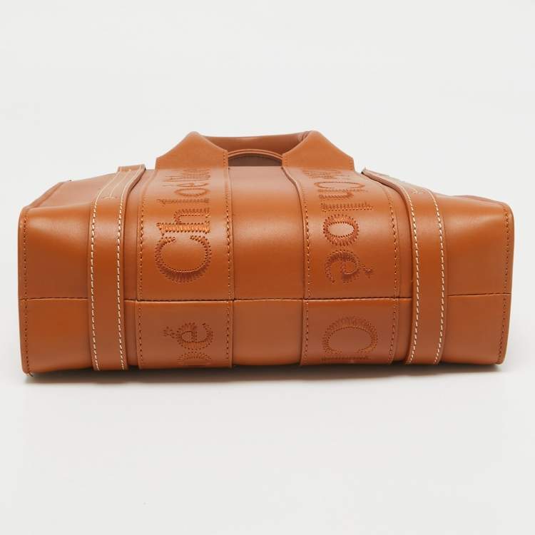 Pre Owned Chloe Brown Leather Small Woody Tote