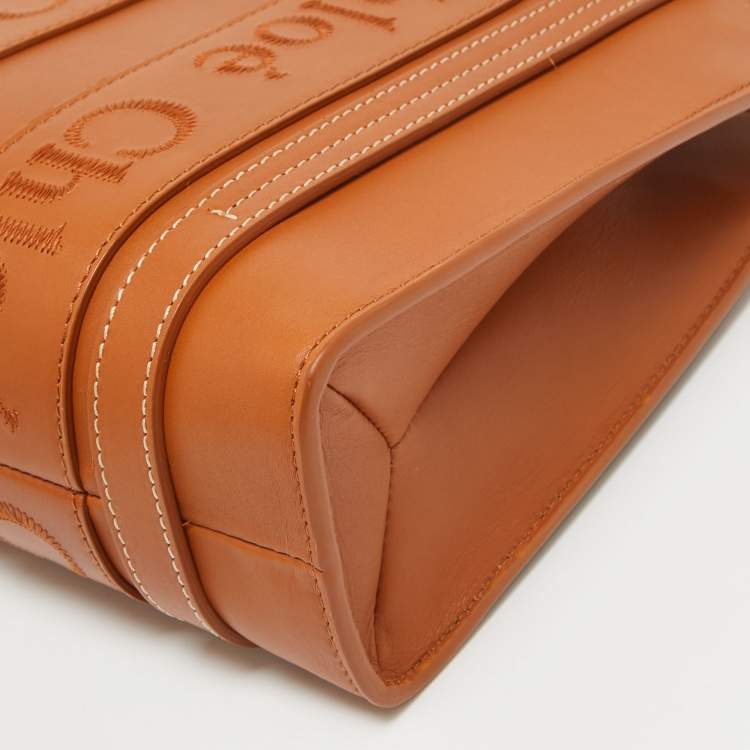 Pre Owned Chloe Brown Leather Small Woody Tote