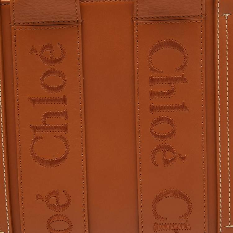 Pre Owned Chloe Brown Leather Small Woody Tote
