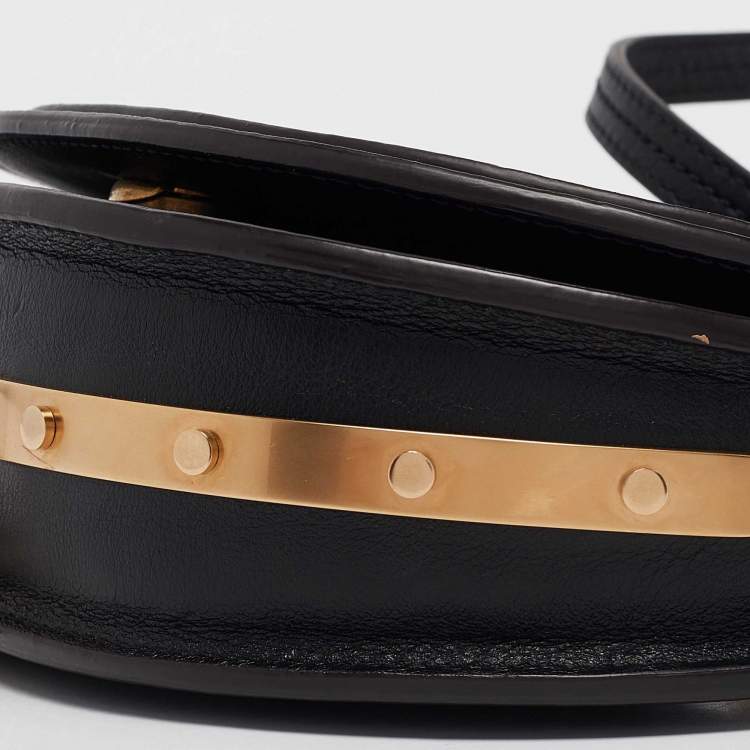 Pre Owned Chloe Black Leather Small Nile Bracelet Minaudiere Bag