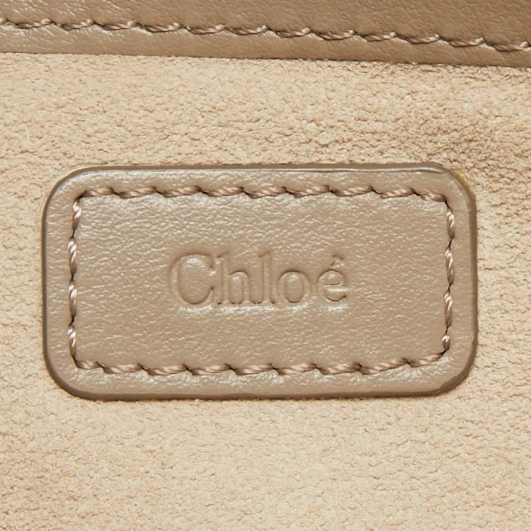 Pre Owned Chloe Grey Leather Mini Tess Crossbody Bag