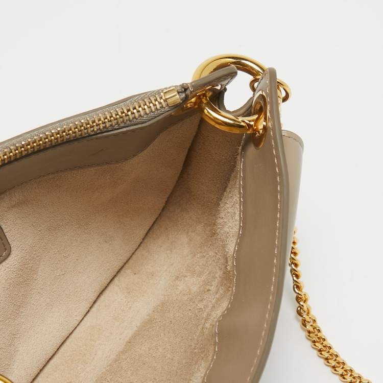 Pre Owned Chloe Grey Leather Mini Tess Crossbody Bag