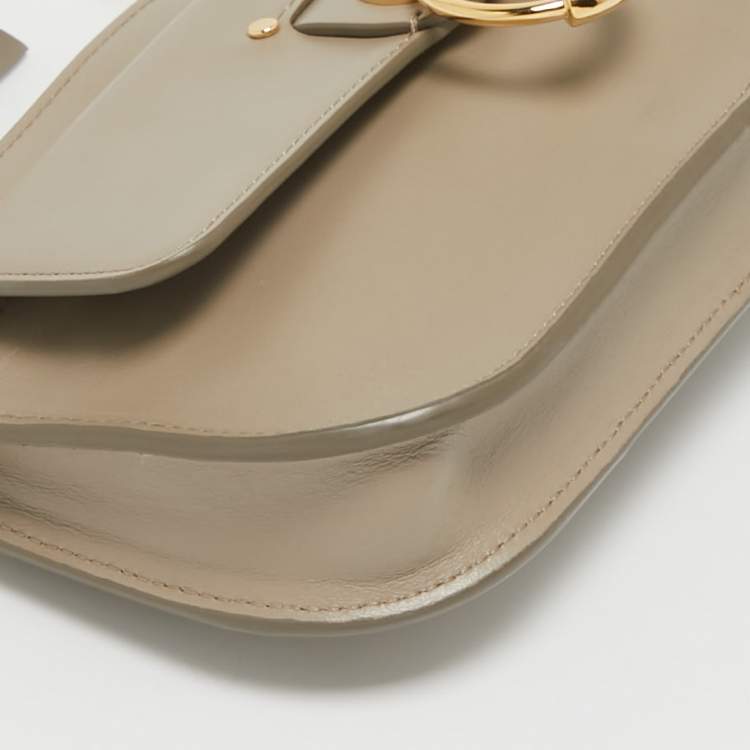 Pre Owned Chloe Grey Leather Mini Tess Crossbody Bag
