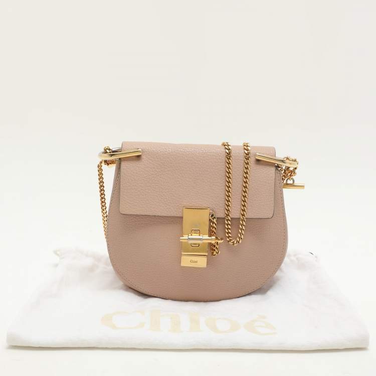 Pre Owned Chloe Beige Leather Small Drew Shoulder Bag