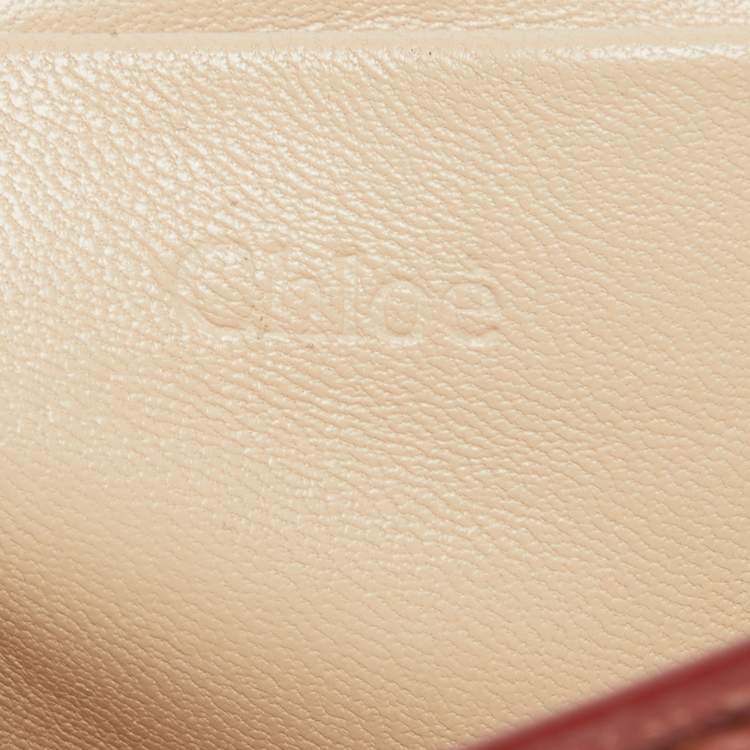 Pre Owned Chloe Peach Pink Leather Large Elsie Chain Shoulder Bag
