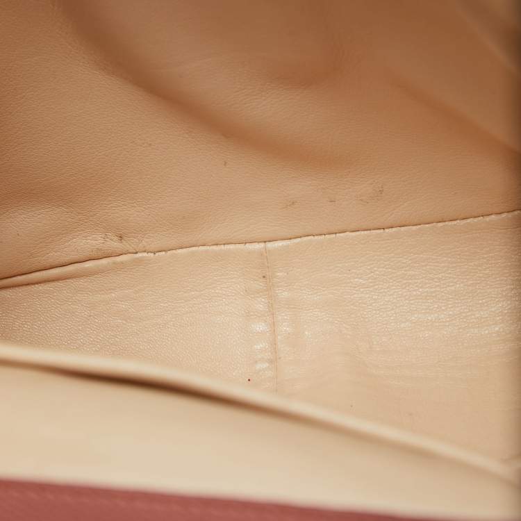 Pre Owned Chloe Peach Pink Leather Large Elsie Chain Shoulder Bag