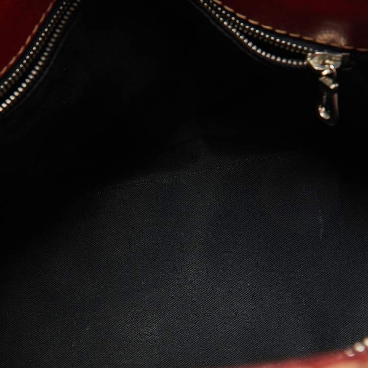 Pre Owned Chloe Red Leather Front Pocket Edith Satchel