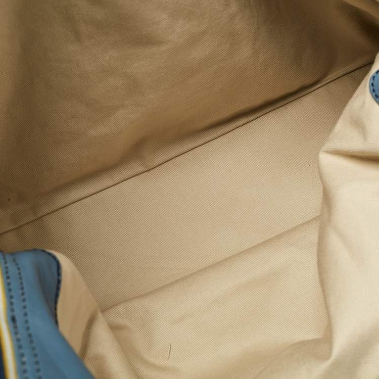 Pre Owned Chloe Blue Leather Studded Logo Patsy Tote
