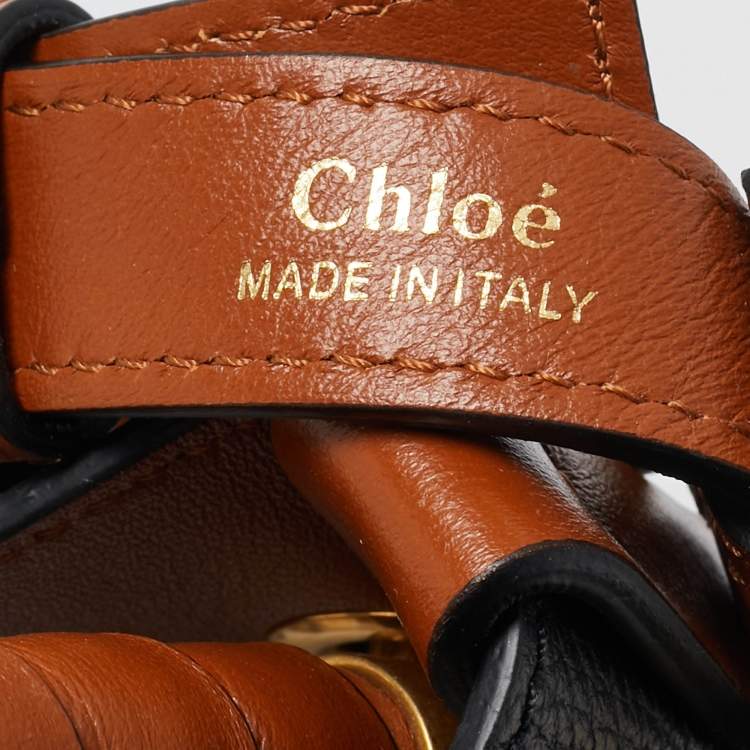 Pre Owned Chloe Black/Brown Leather Marcie Bucket Bag