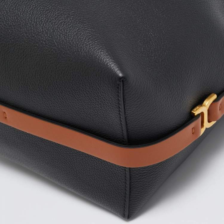 Pre Owned Chloe Black/Brown Leather Marcie Bucket Bag