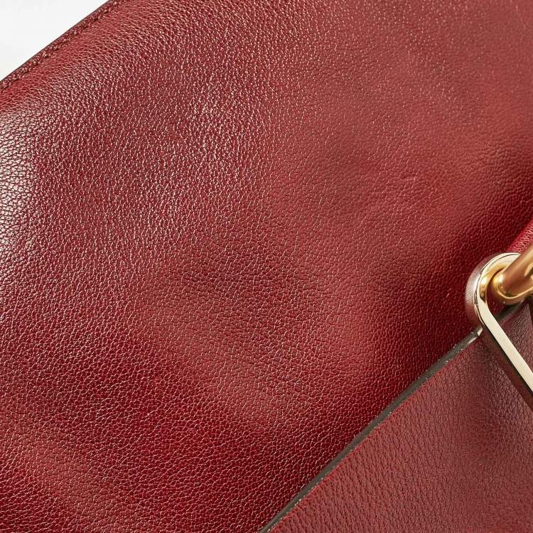 Pre Owned Chloe Red Leather Medium Faye Shoulder Bag