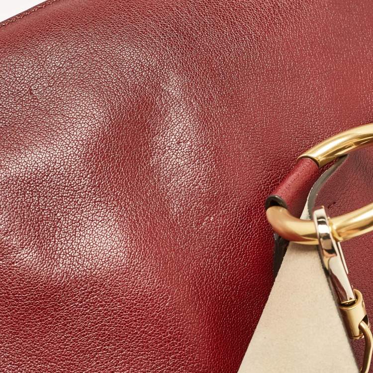 Pre Owned Chloe Red Leather Medium Faye Shoulder Bag