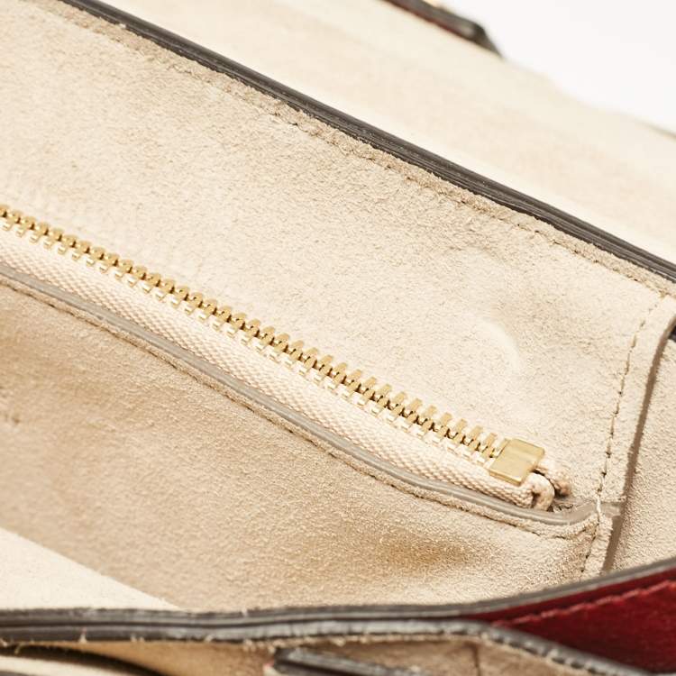 Pre Owned Chloe Red Leather Medium Faye Shoulder Bag
