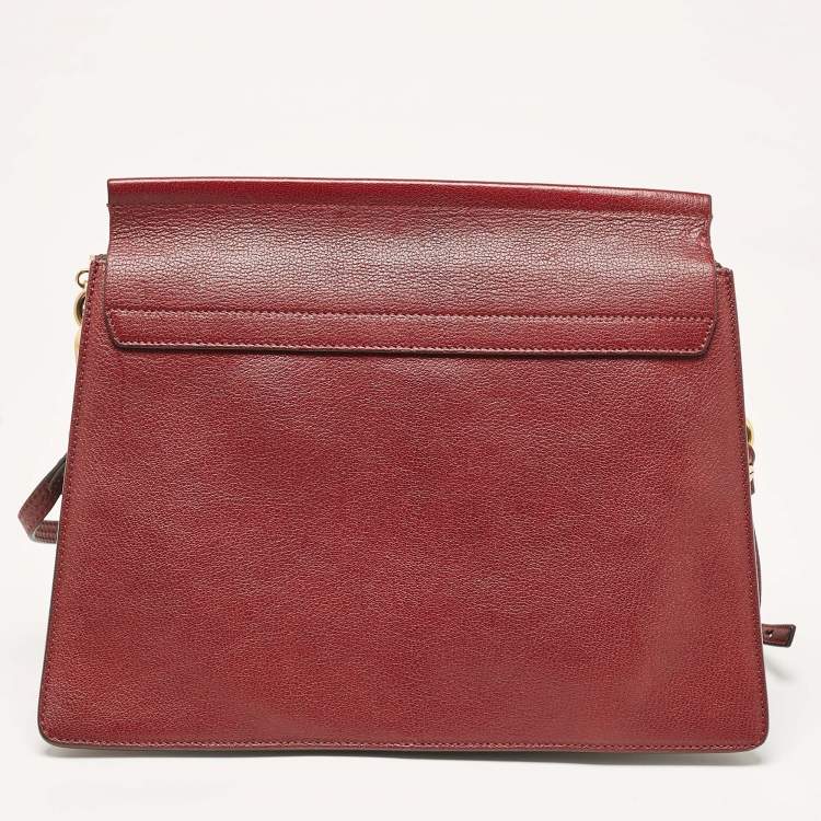 Pre Owned Chloe Red Leather Medium Faye Shoulder Bag