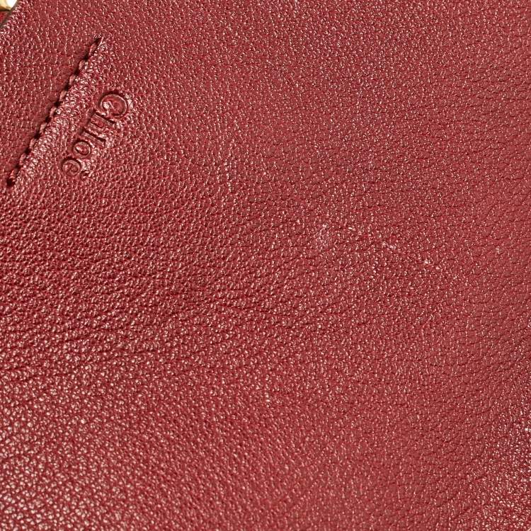 Pre Owned Chloe Red Leather Medium Faye Shoulder Bag