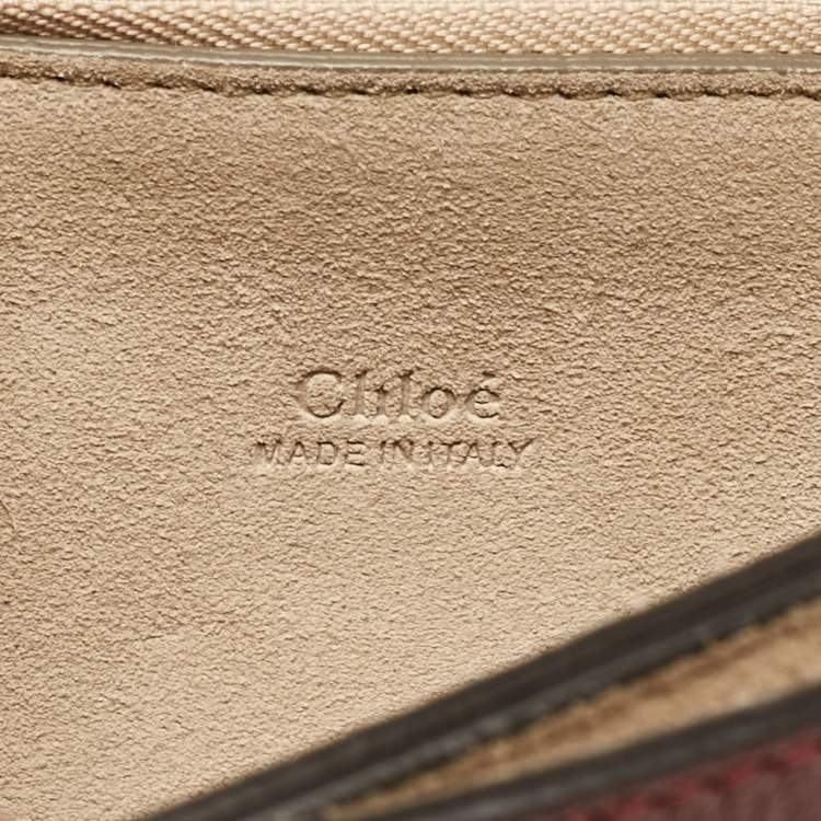 Pre Owned Chloe Red Leather Medium Faye Shoulder Bag
