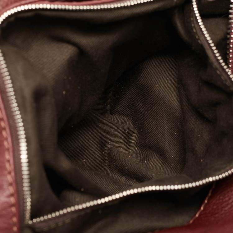 Pre Owned Chloe Burgundy Leather  Large Paddington Shoulder Bag