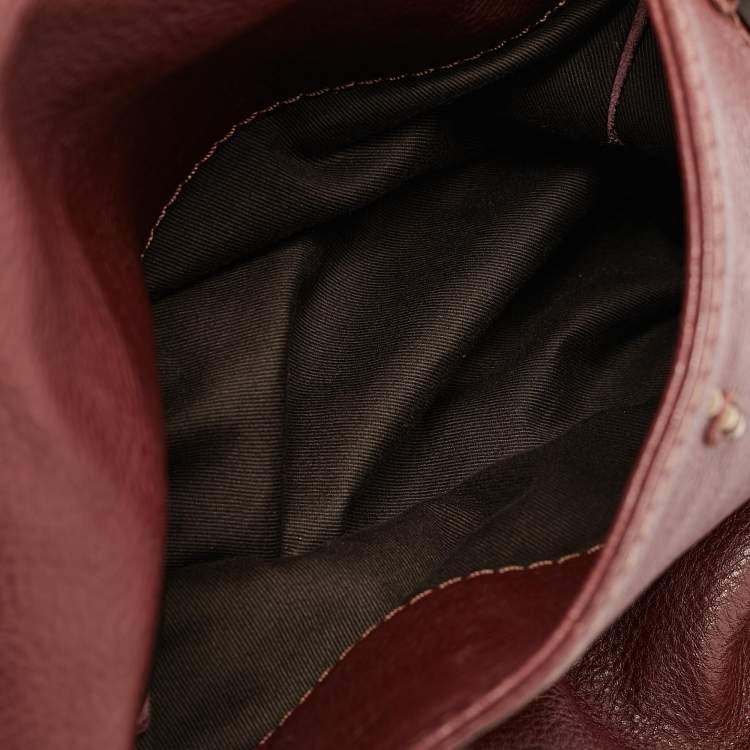 Pre Owned Chloe Burgundy Leather  Large Paddington Shoulder Bag