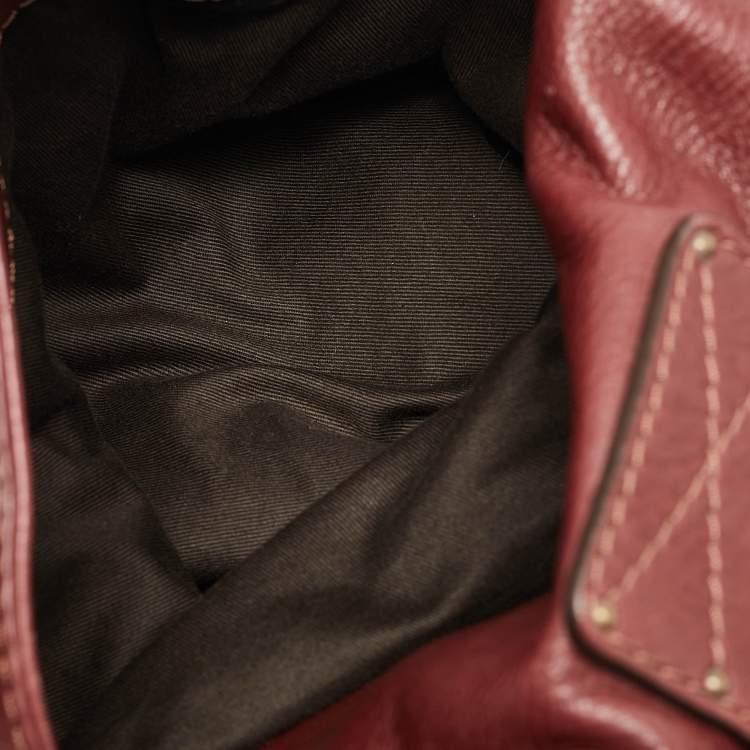 Pre Owned Chloe Burgundy Leather  Large Paddington Shoulder Bag