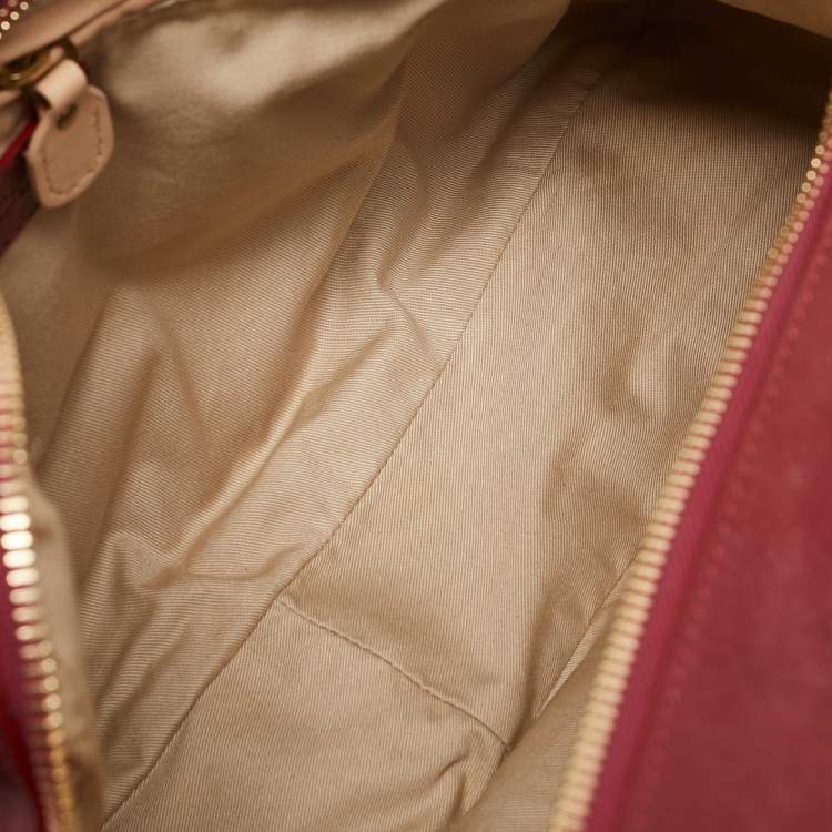 Pre Owned Chloe Dark Fuchsia Leather Medium Paraty Shoulder Bag