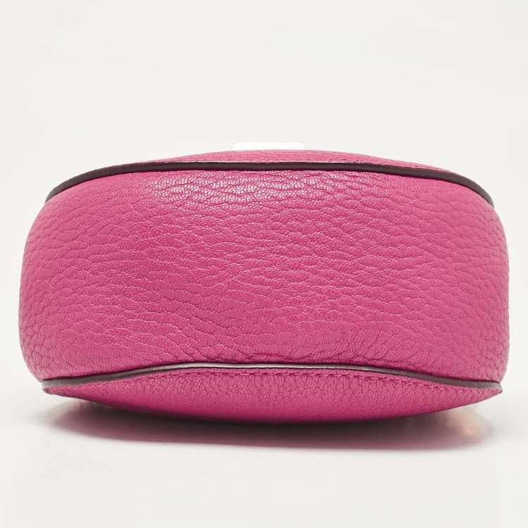 Pre Owned Chloe Magenta Pink Leather Nano Drew Chain Shoulder Bag