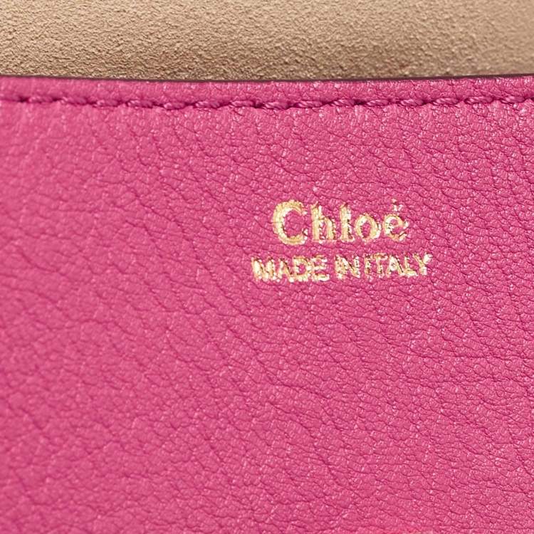 Pre Owned Chloe Magenta Pink Leather Nano Drew Chain Shoulder Bag